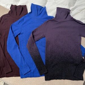 Athleta Flurry Base Layer Turtlenecks ( set of 3) M and S